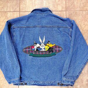 Looney Tunes patch 90s denim jacket sz M
Bugs Bunny Daffy Duck